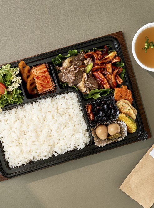 더블 소불고기 오징어볶음 도시락