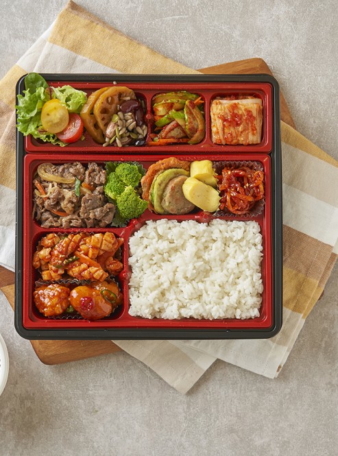 소불고기 오징어볶음 깐풍기 도시락